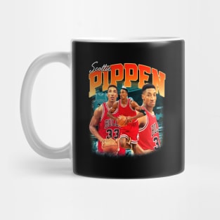 Scottie Pippen Basketball Legend Signature Vintage Retro 80s 90s Bootleg Rap Style Mug